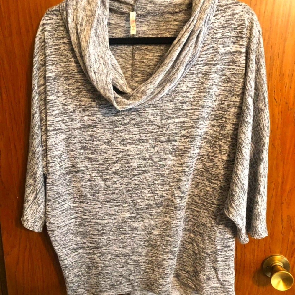 Draped collar dress shirt XL Gray